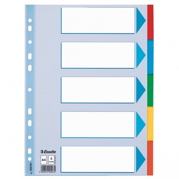 Kartonové barevné rozlišovače Esselte, A4 Mix barev