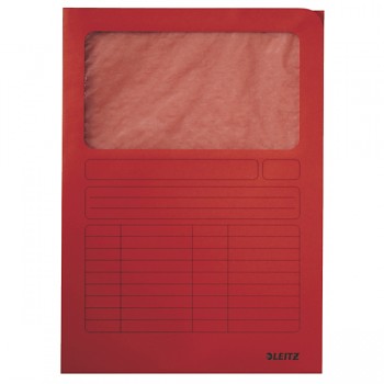 Odkládací desky s okénkem Leitz Červená A4