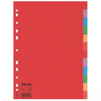 Kartonové barevné rozlišovače Esselte Economy, A4 Mix barev