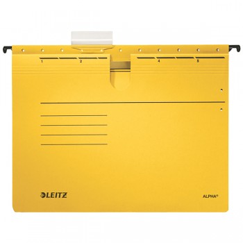 Závěsné desky Leitz ALPHA® s rychlovazačem Žlutá
