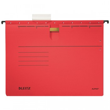 Závěsné desky Leitz ALPHA® s rychlovazačem Červená