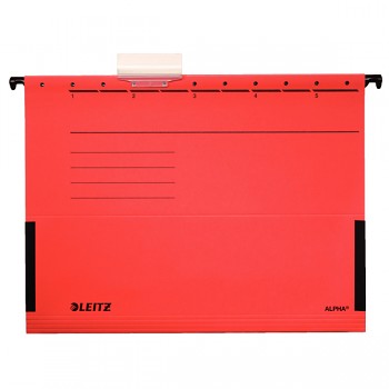 Závěsné desky Leitz ALPHA® s bočnicemi Červená