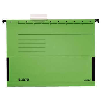 Závěsné desky Leitz ALPHA® s bočnicemi Zelená