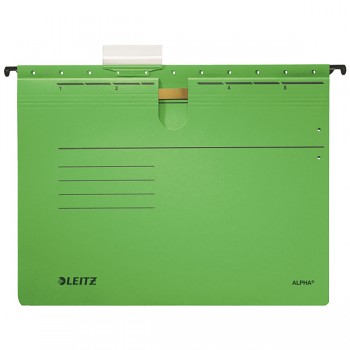 Závěsné desky Leitz ALPHA® s rychlovazačem Zelená