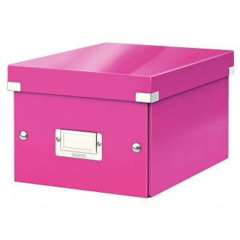 Malá archivační krabice Leitz Click & Store Metalická růžová