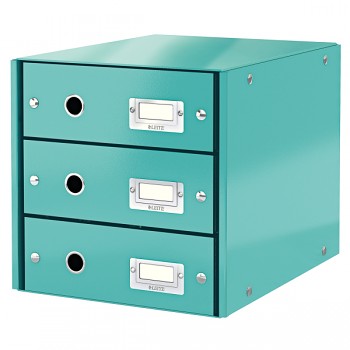 Zásuvkový box Leitz Click & Store se 3 zásuvkami Ledově modrá