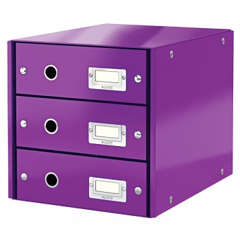 Zásuvkový box Leitz Click & Store se 3 zásuvkami Purpurová