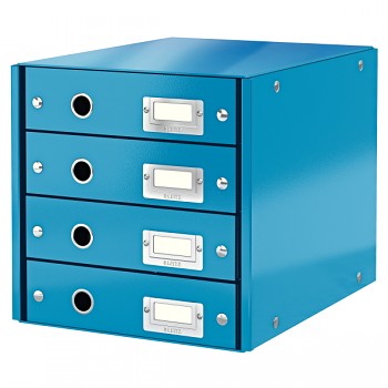 Zásuvkový box Leitz Click & Store se 4 zásuvkami Metalická modrá