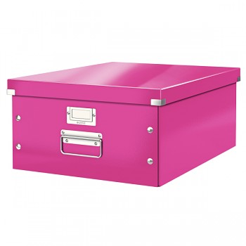 Velká archivační krabice Leitz Click & Store Metalická růžová