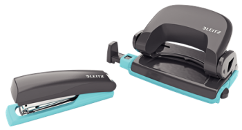 Set mini sešívačky a děrovačky Leitz Urban Chic šedá